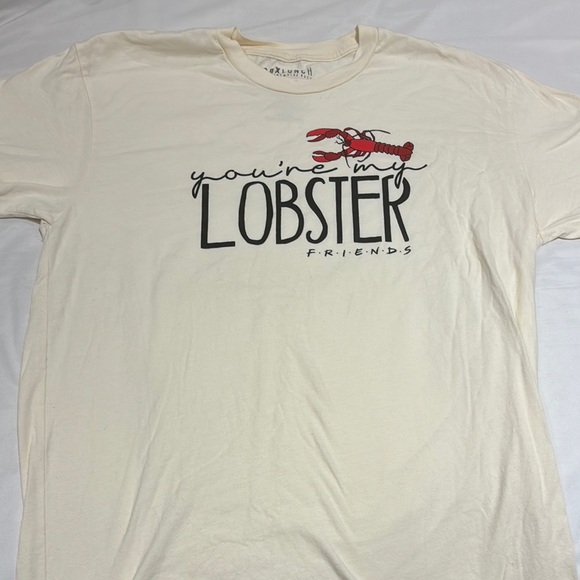 Cream Lobster Graphic Crew Neck T-Shirt - Picture 1 of 1